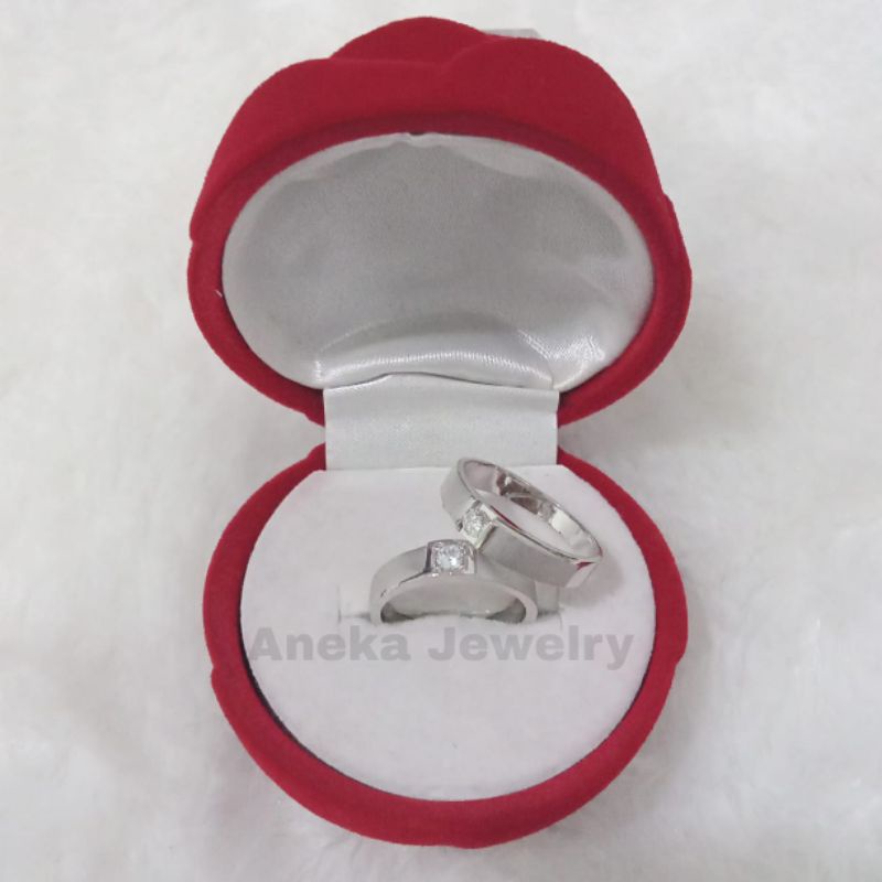 Cincin Ring Mata 1 Dove, Perak 925, Lapis Emas Putih