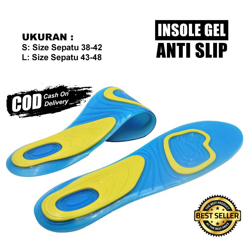 Insole Gel Activ Silikon Alas Kaki Sepatu Sport Shock Absorb Gel Bantalan Sepatu Sol Sepatu