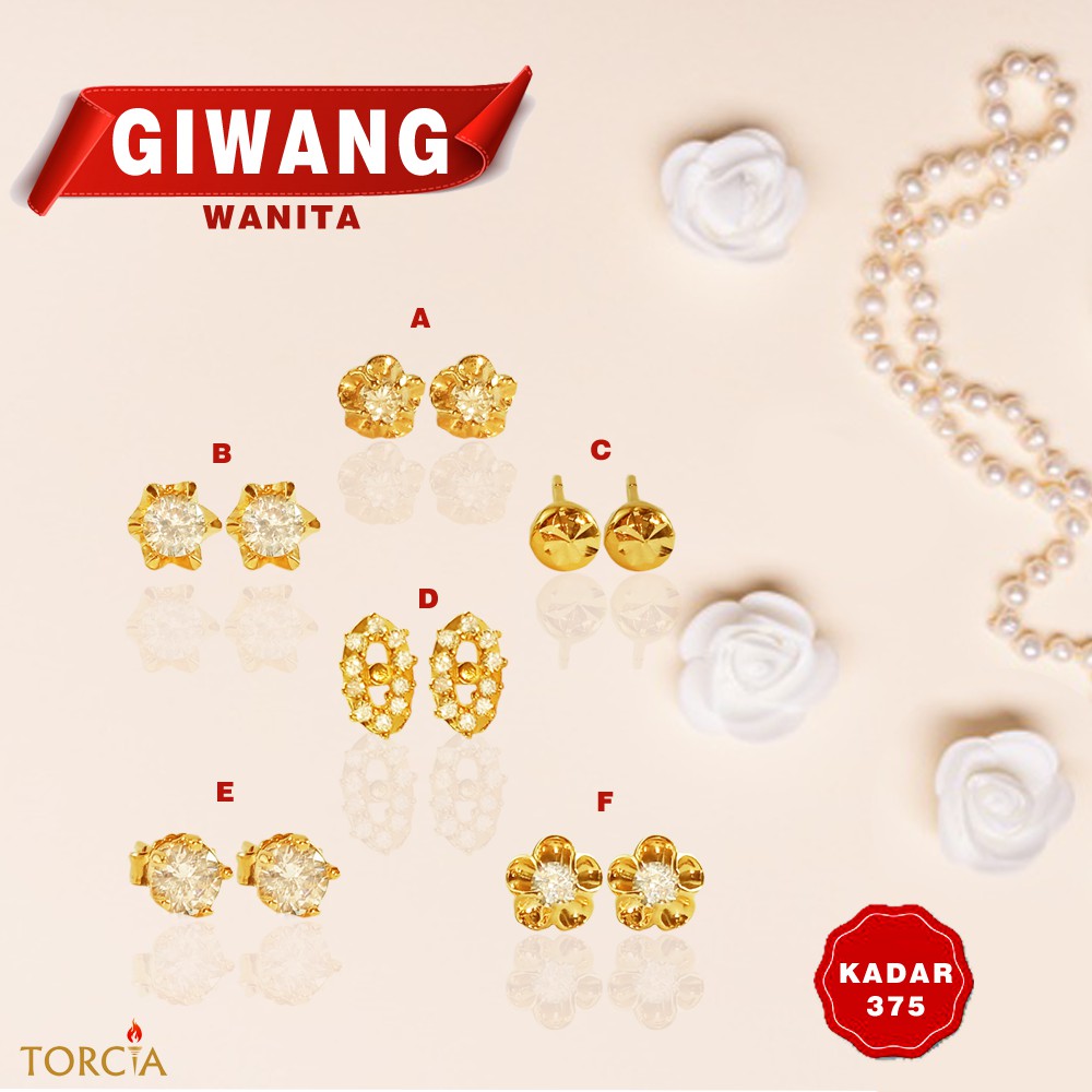 Anting Tusuk Emas Asli Toge Cantik Kadar 375 Torcia