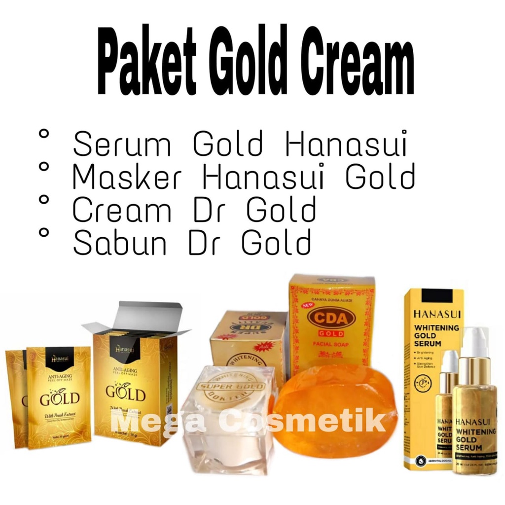 PAKET DR GOLD (CREAM +SABUN+MASKER +SERUM GOLD HANASUI BPOM)