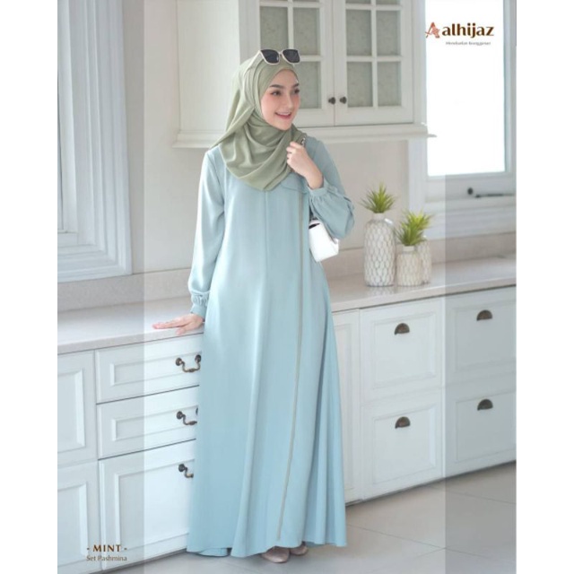 Ready Stock Liyana Dress Only by Alhijaz Gamis terbaru Original Murah Berkualitas Fashion Muslim Pre