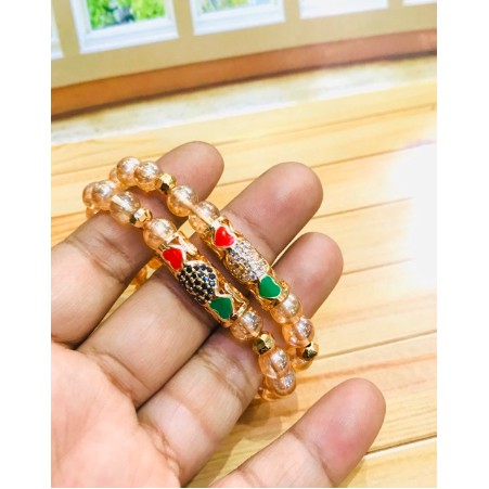 Gelang tangan wanita // gelang kristal variasi lapis emas // gelang tangan replika emas// gelang