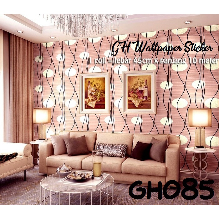 PROMO - TERMURAH PAKET Wallpaper 2ROLL ( BUY 1 GET 1 ) Stiker Dinding Motif Dan Karakter Premium Quality MOTIF SALUR ULIR COKLAT GH085