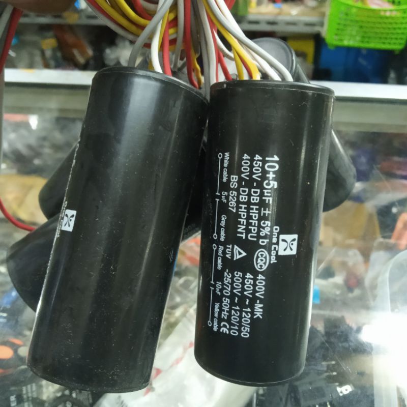 Capacitor kapasitor double mesin cuci 10+5uf