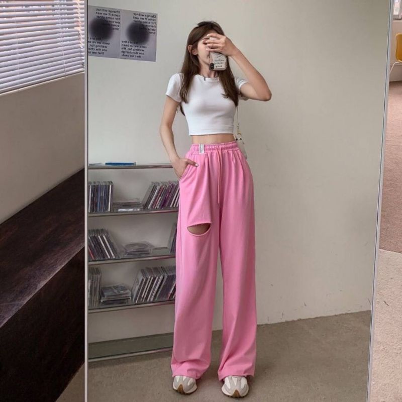 KULOT TRAINING IMPORT STRAIGHT LOOSE PANTS CELANA TRAINING IMPORT CELANA WANITA IMPORT (C7853)