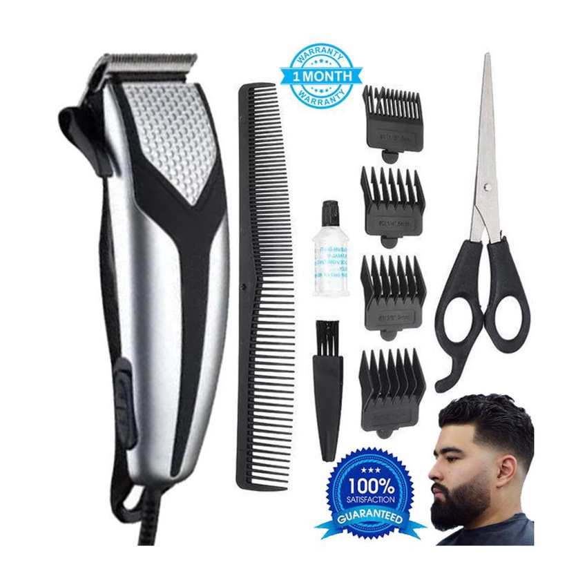 Alat Cukur Rambut Listrik Kemei KM-4640 Paket Alat Cukur, Gunting &amp; Sisir Fitur