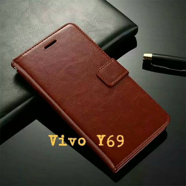 Flip Cover VIVO Y69 Cover Wallet Kulit Premium Leater Case
