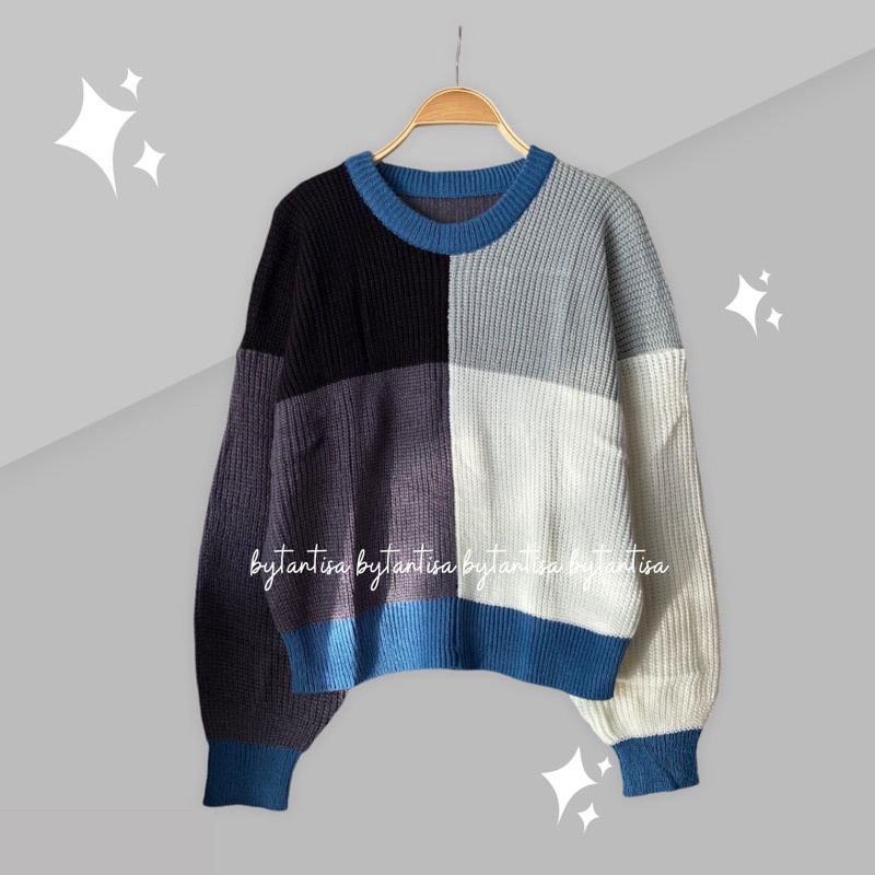 SWEATER RAJUT FOURTY COMBINE 4 WARNA | BLOUSE RAJUT TEBAL HANGAT GRADASI-Abu Fourty