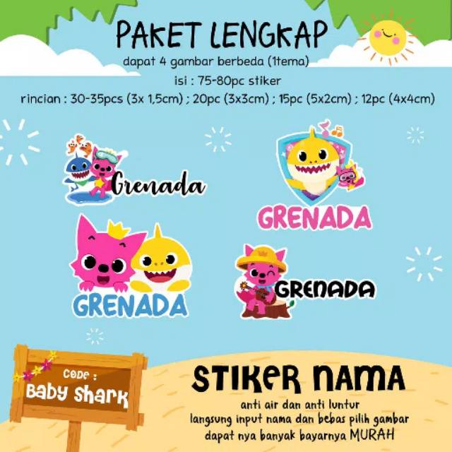 

85PCS STIKER NAMA CUSTOM UNIK