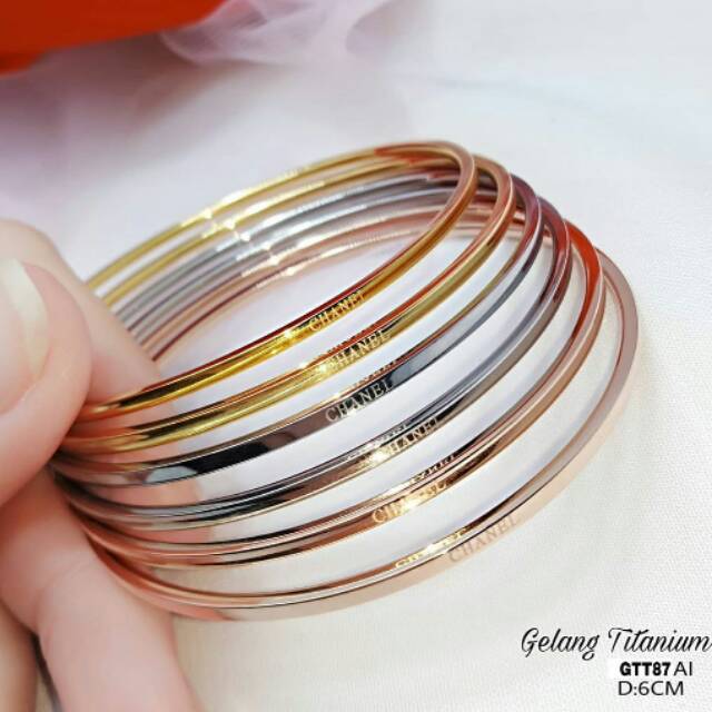 Titanium -  GELANG wanita cartier KRONCONG 3warna 6pc anti karat