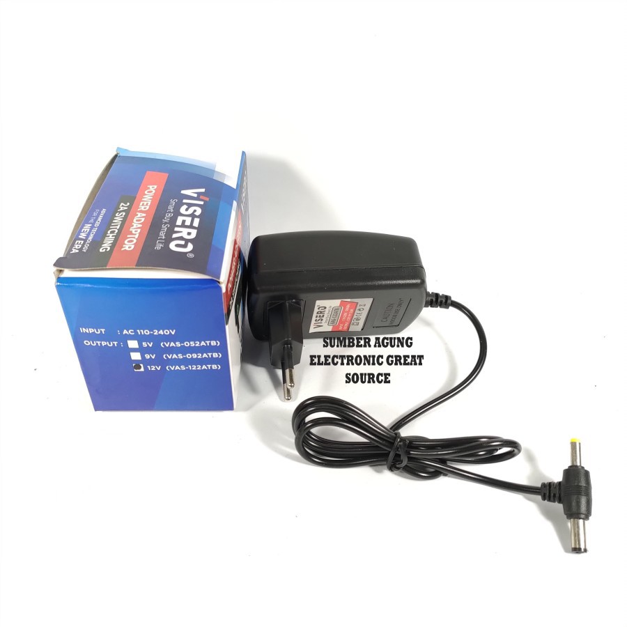 Power Adaptor 2A Visero Switching Switch 12V Colokan AC 110V 220V