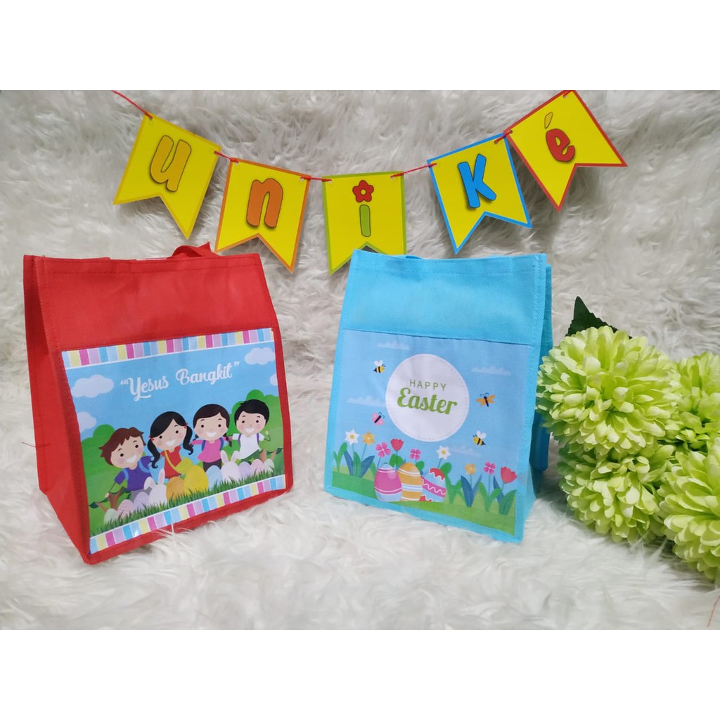 

Tas Spunbond PASKAH Goodie Bag NK Bingkisan Kue Telur Easter Parcel Souvenir pass over