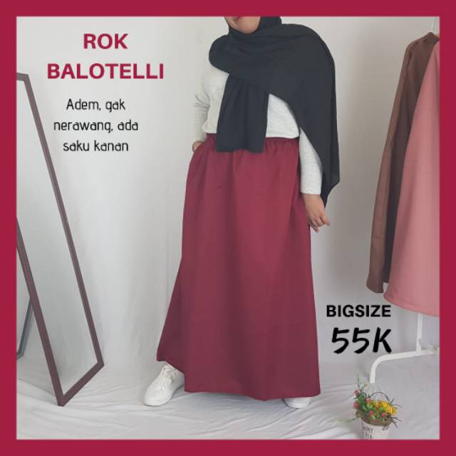 BALJUM [BIGSIZE/JUMBO] Rok Balotelli Jumbo / Bigsize Panjang Polos Muslimah (Premium) XXXL (COD)