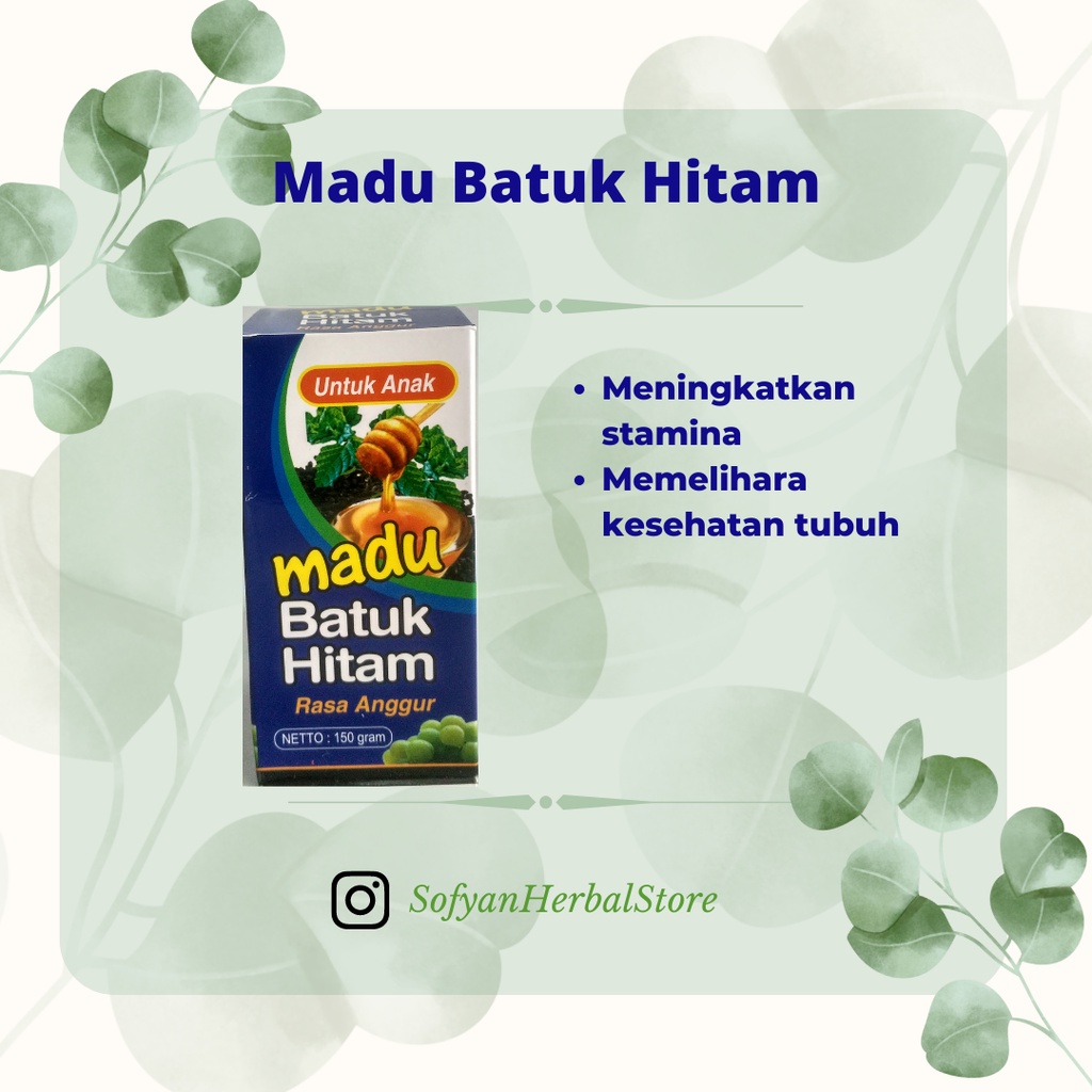 

Madu Batuk Hitam /rasa Anggur/untuk anak