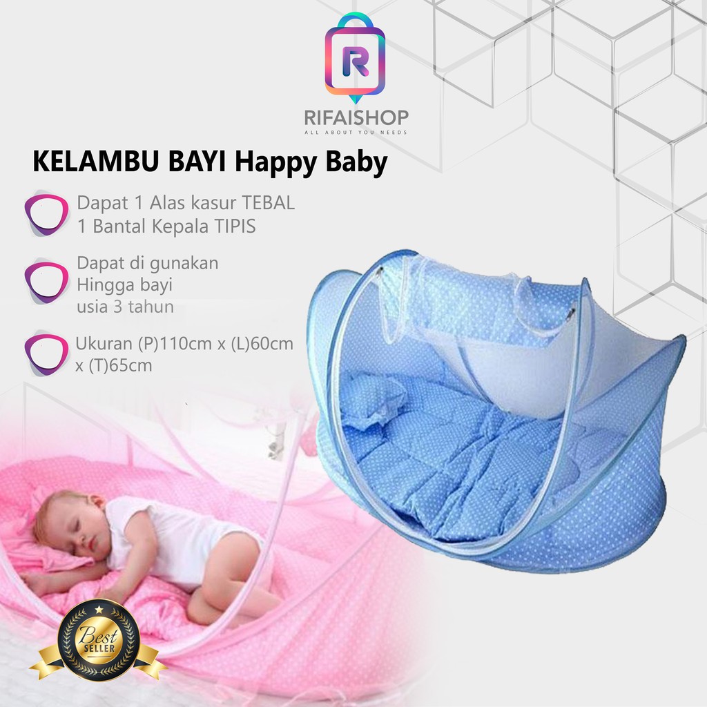 Happy Baby KELAMBU BAYI Musik Series 3in1 Dengan Kasur Dan Bantal