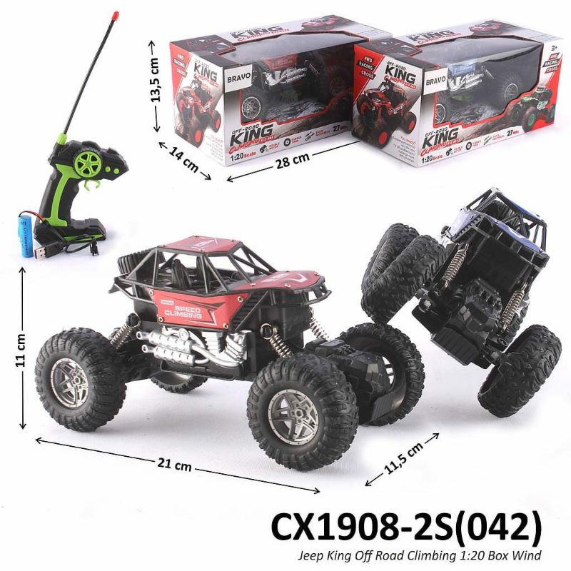 Mainan anak mobil remote kontrol jeep mobil rock climber crawler offroad