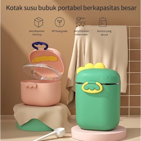 Kotak Tempat Susu Bubuk Bayi Anak 800 ml Besar Dino Snack Container PREMIUM