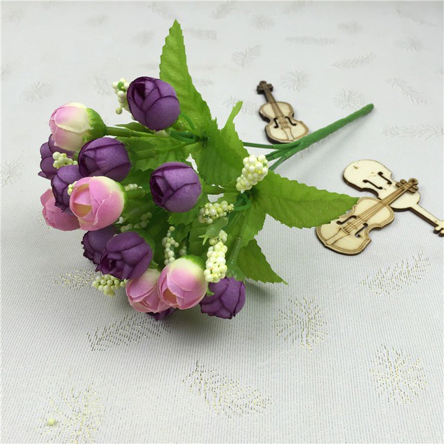 COD BUNGA MAWAR  BUNGA TANGKAI PLASTIK BUNGA ARTIFISIAL BUNGA PAJANGAN IMITASI BUNGA HIASAN BT9005-UNGU