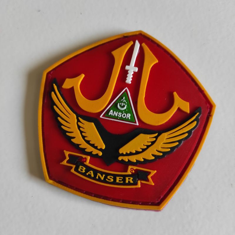 PATCH RUBBER LOGO BANSER ANSOR SEGI LIMA/TEMPELAN EMBLEM KARET VELCRO