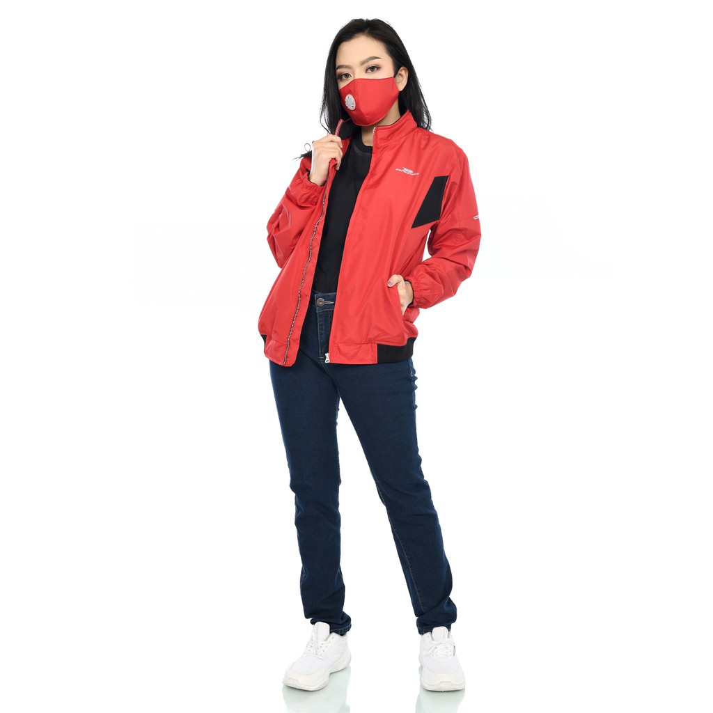 Jaket motor wanita terbaru kekinian parasut anti air jacket cewe keren waterproof RAPID SCARLET bold