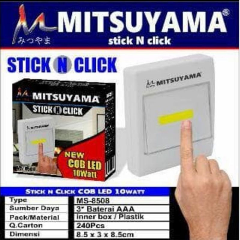 Lampu Emergency Stick n Click Saklar Kotak MS-8508