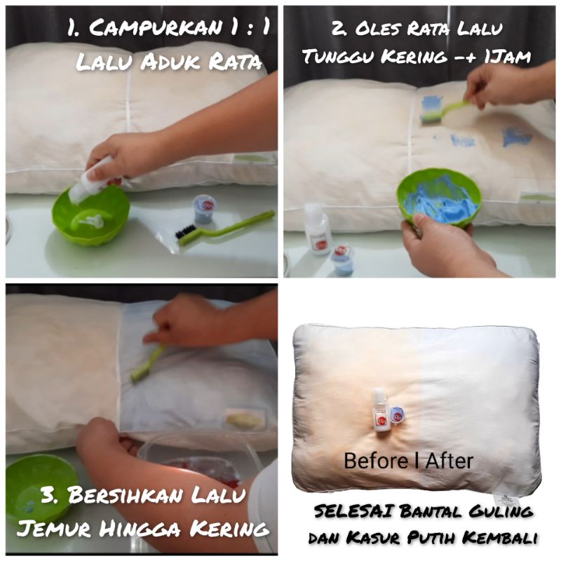 Pemutih Bantal Guling Kasur Menguning Unyellowing Pillow bed Yellowing Remover