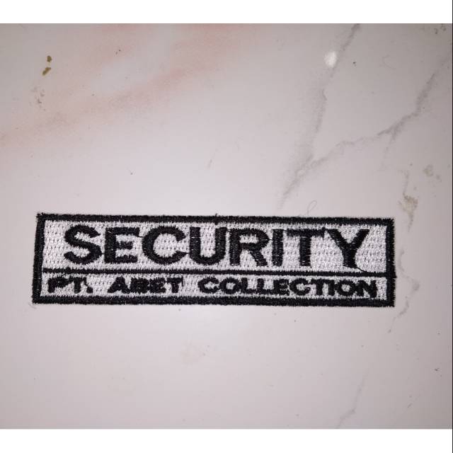 Bordir Nama Security 2 tingkat Full Bordir