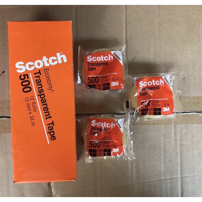 

Gaya 3M Scotch Transparent Tape 500 12Mm X 33 Mm / Economy Tape Bagus