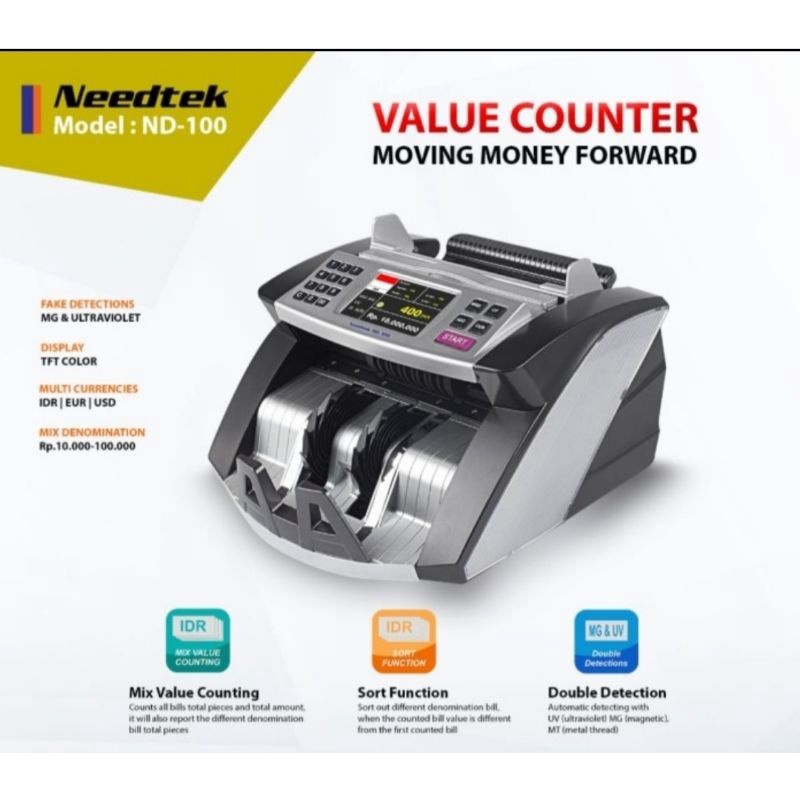 NEEDTEK ND 100 VALUE COUNTING - MESIN HITUNG UANG/BILL COUNTER ND100