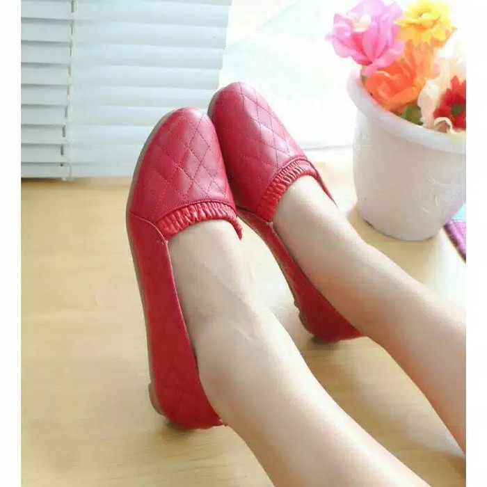 COD SEPATU FLAT TEPLEK KULIT BERKUALITAS BLD0303