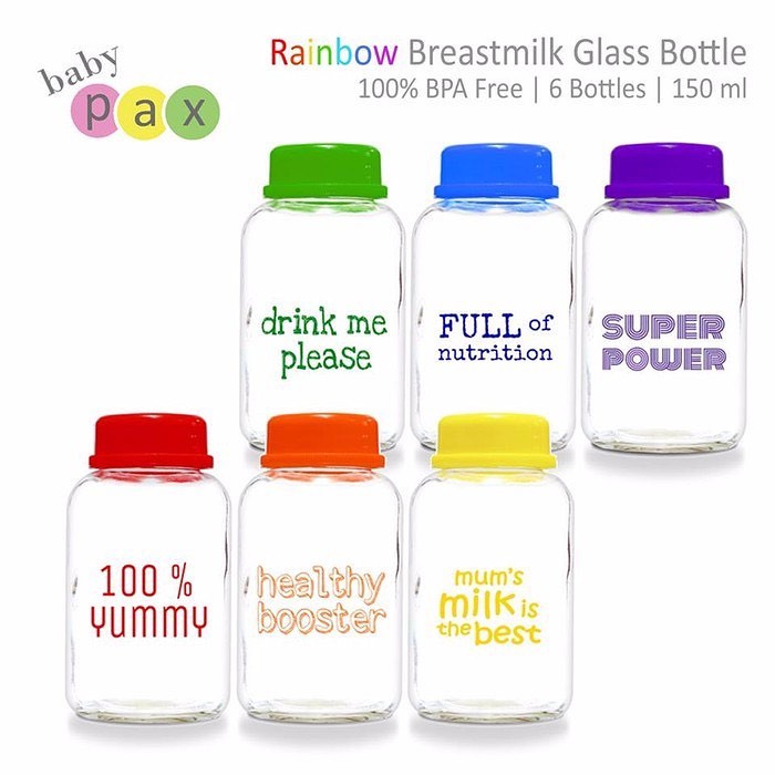 Baby Pax Rainbow Bottle 6in1 (150ml)  / Botol Susu Anak / Milk Bottle