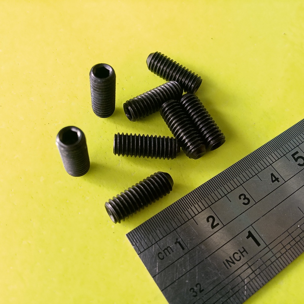 BAUT L TANAM M6 X 15 BAJA / BAUT L TANAM M6X15 / BAUT L SET M6X15 BAJA HITAM SOCKET SET SCREW KUNCI 