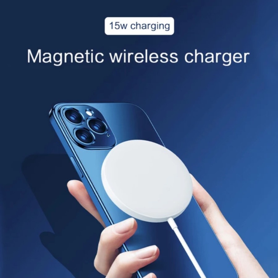 Wireless Charger IP 12 / MagSafe Charger 15 Watt Fast Charging Kwalitas Ori Super Clone 1 : 1