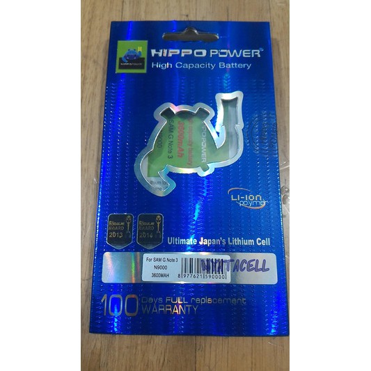 Baterai Hippo Samsung Galaxy Note 3 N9000 3600mAh - Double Power Batre Original