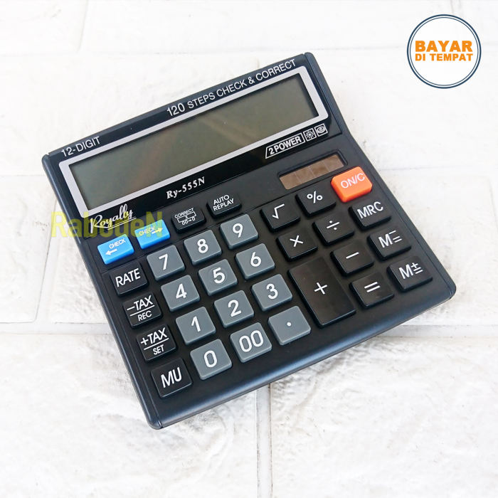 

Kalkulator Elektronik Hitam 12 Digit 120 Step and Correct Royally Ry-555N