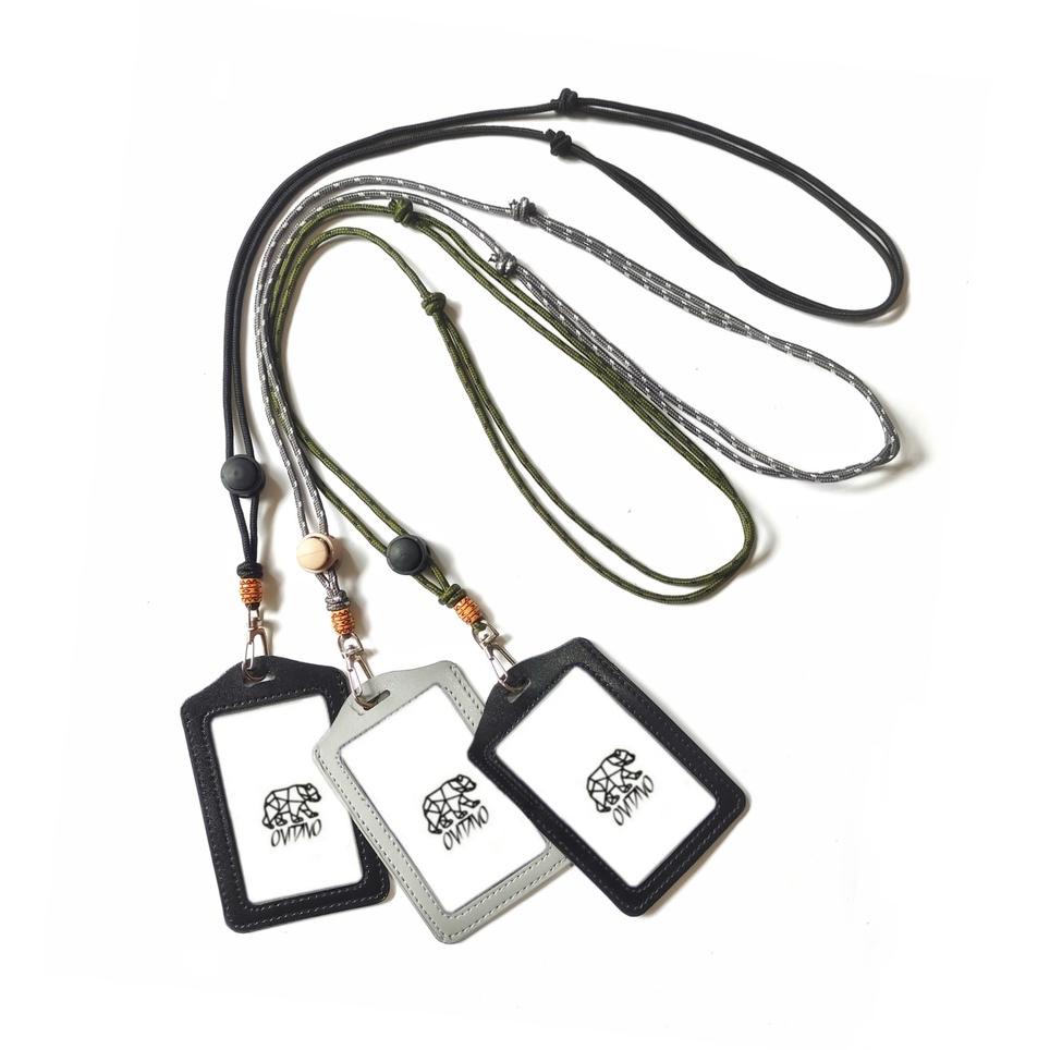 

(R1Q6) Lanyard ID card paracord gantungan tali nametag kulit //Trend@kekinian