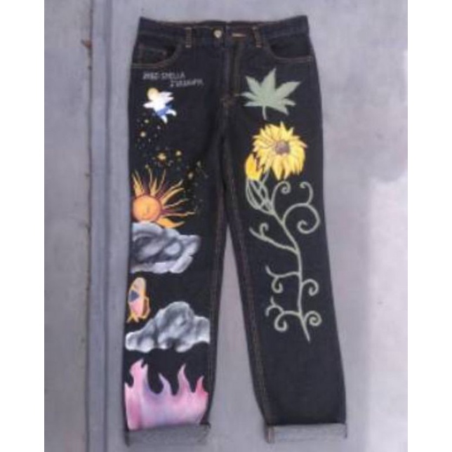 celana jeans pria custom hand painting spesial order