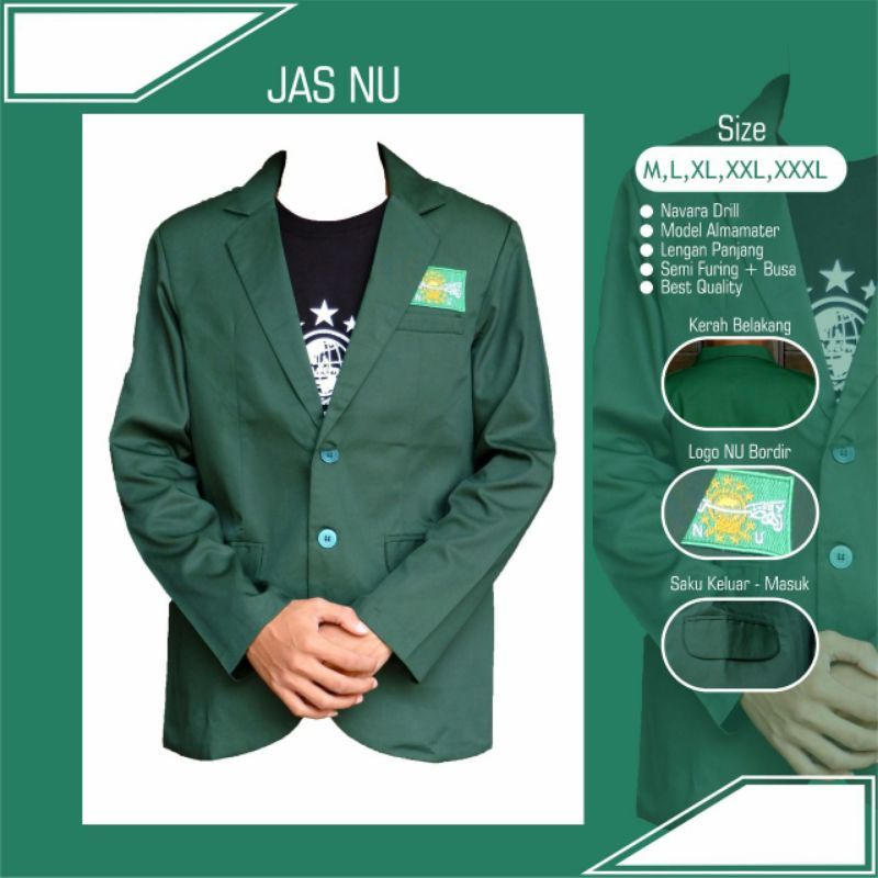 Jas NU Jas Nahdhatul Ulama Jas NU Jas Premium Jas NU Hijau Jas Almamater Jas Lengan Panjang Jas Orig