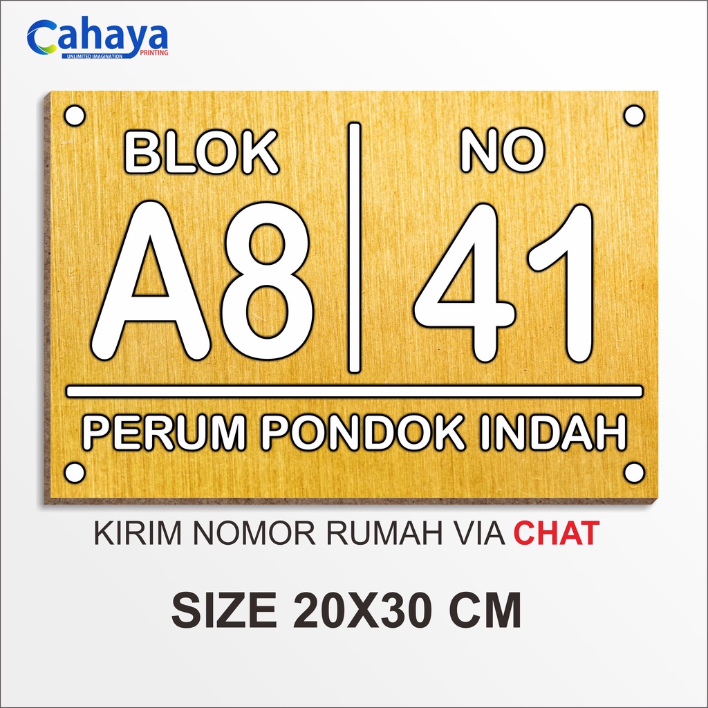 Custom Nomor Rumah Kayu MDF / Papan Nomer Rumah Berkualitas Type C78