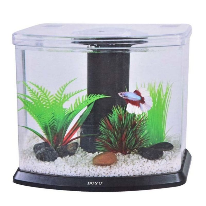 Boyu Nano Square Aquarium Akuarium Meja Desktop Merk Boyu Indah Elegan Fitur Lengkap