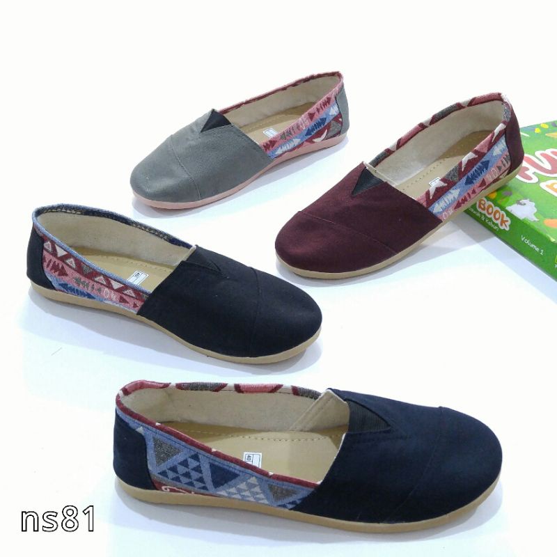 Borneo Sepatu Flatshoes flat Kanvas NS81