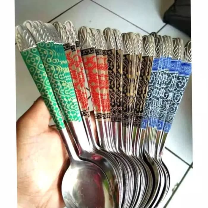 Sendok Makan 1 Lusin /Sendok Batik Bahan Stainles Tebal isi 12PCS