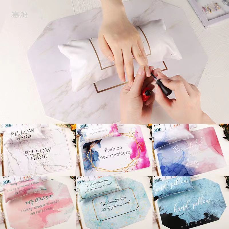 1 SET BANTAL MARBLE TRAPESIUM PD MANICURE PAD / MANICURE  CHUSION PAD MATBLE GOLD BEST SELLER