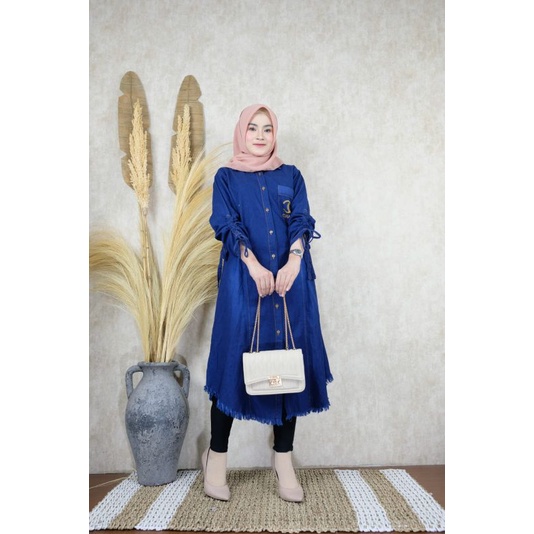 [MIDI/TUNIK JEANS] MIDI DRESS MATT JEANS WASH TUNIK WANITA TERBARU 2022