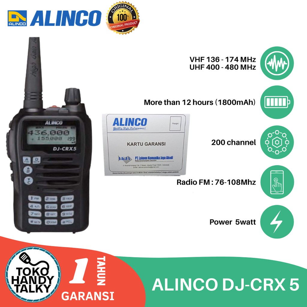 Jual Handy Talky Alinco Dj Crx Crx Dualband Vhf Uhf Mhz New Original Garansi Resmi Postel