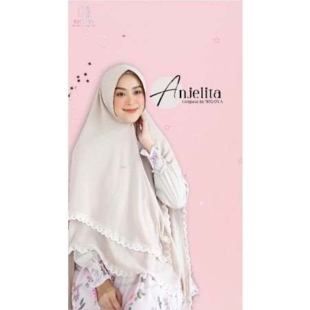 Nigoya Syar'i x Adelia Pasha - Gamis Syari Anjelita Set Motif Khadijah Exclusive Haji Umroh