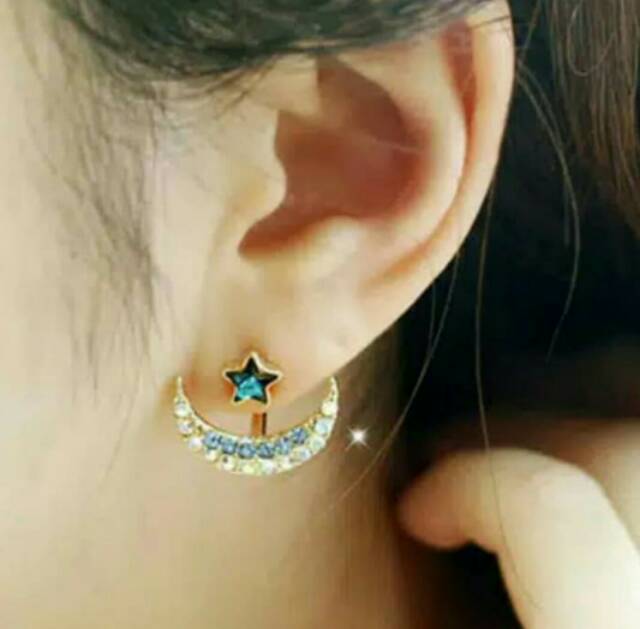 Anting Wanita fashion bulan bintang cantik korea style