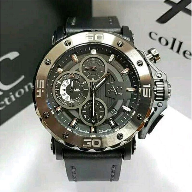 Jam Tangan Pria Alexandre Christie 9205 AC 9205 MC Kulit Original