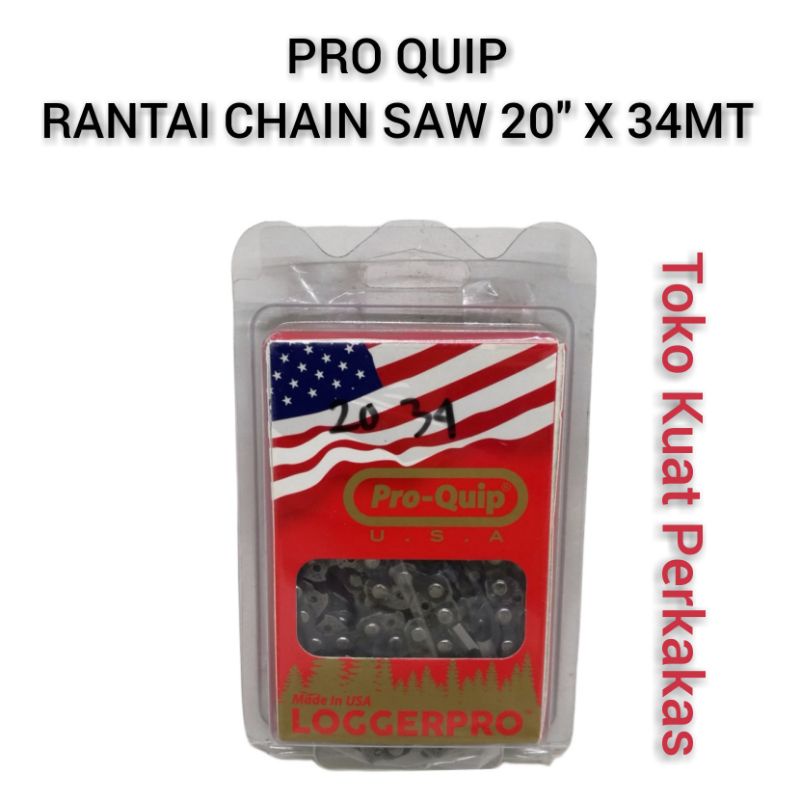 Rantai Chainsaw PRO QUIP 20" 34 Mata Rantai Mesin Potong Kayu Pohon