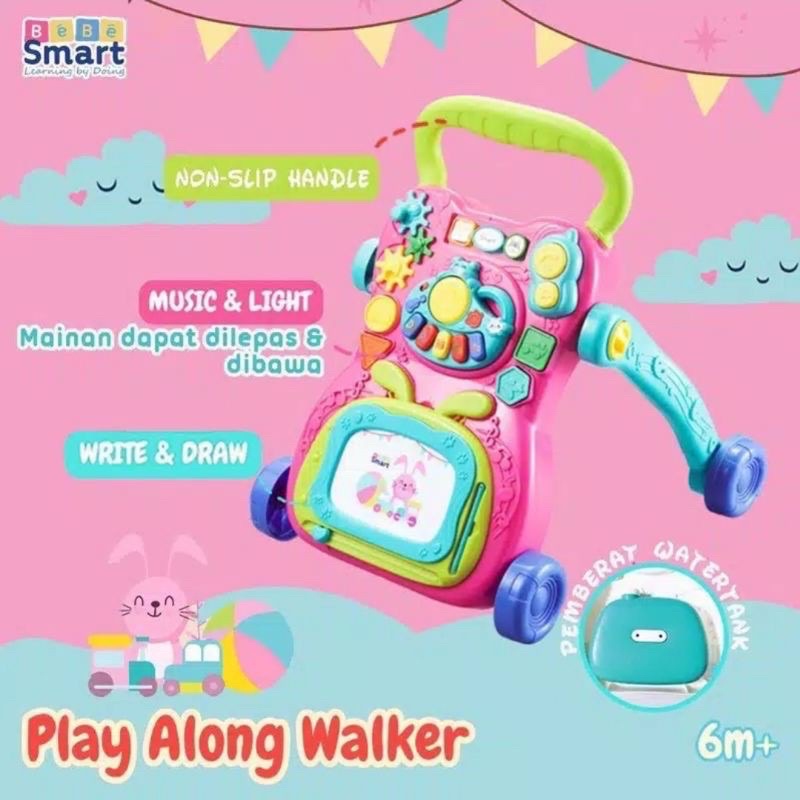 Bebe Smart Play Along Walker Mainan Bayi Melatih Berjalan Edukasi Kado Hadiah Lahiran